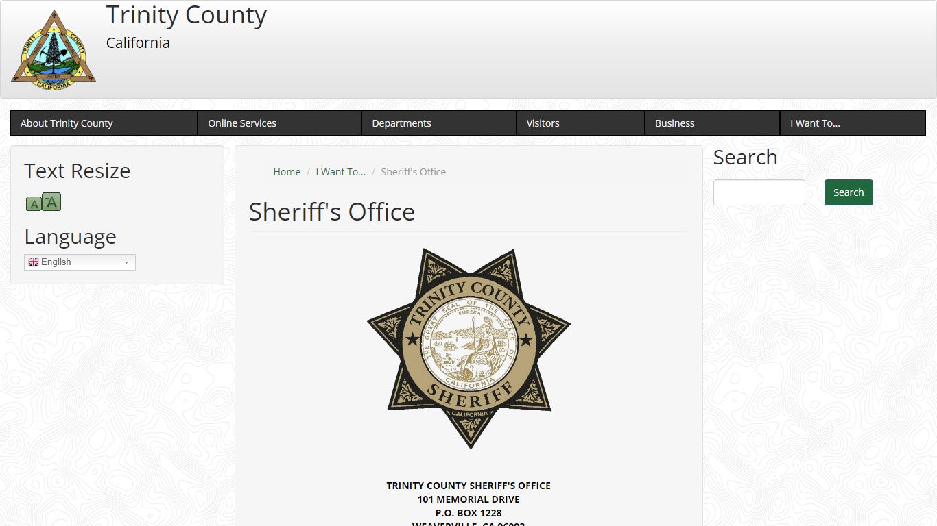 Sheriff's Office | Trinity County