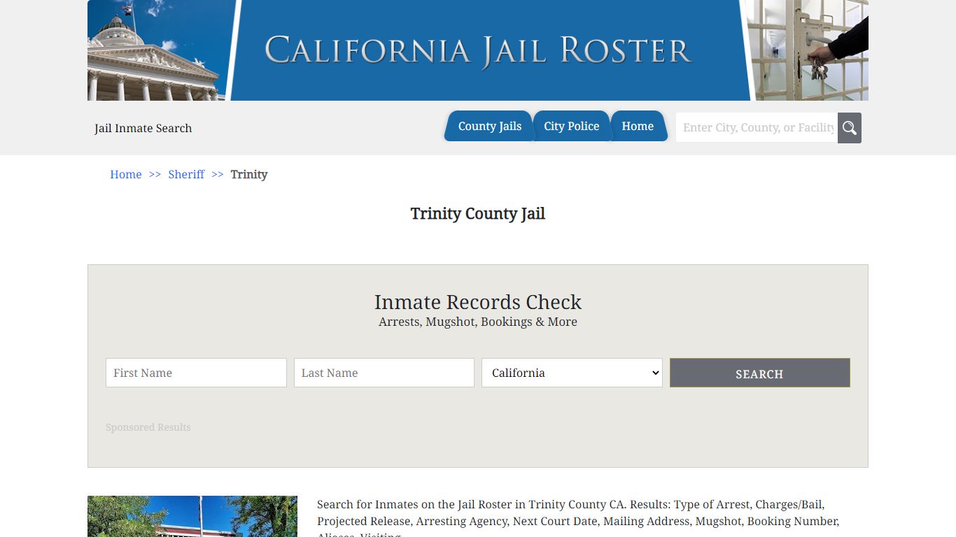 Trinity County Jail - Jail Roster Search